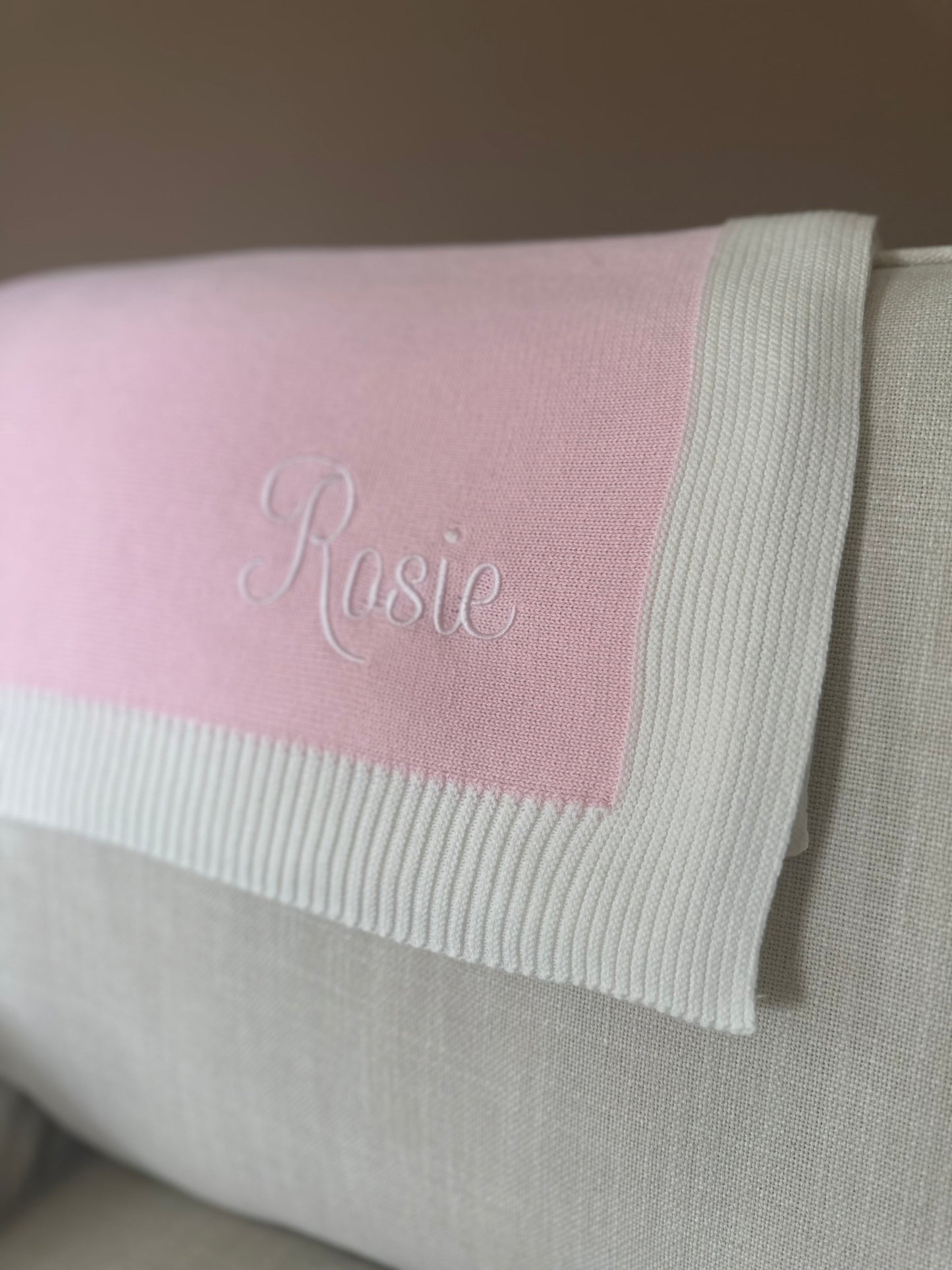Knit Blanket with Border