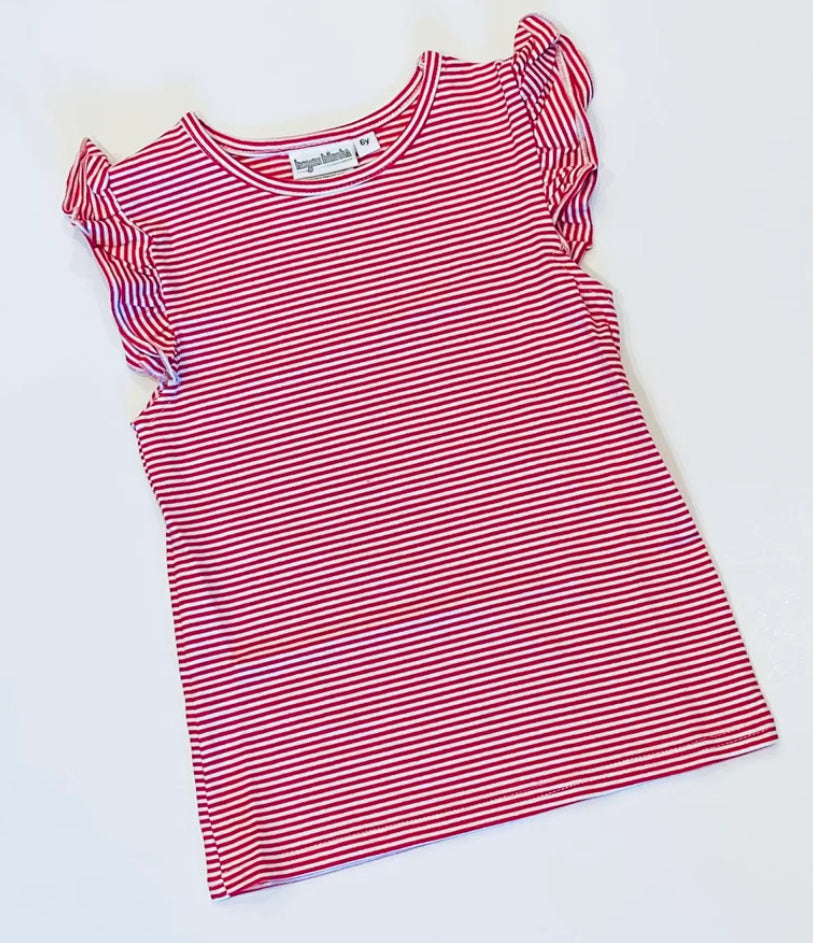 Phillies Knit Stripe Flutter Tee