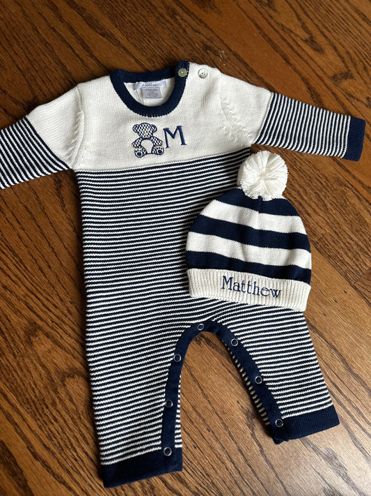 Striped Knit Onesie