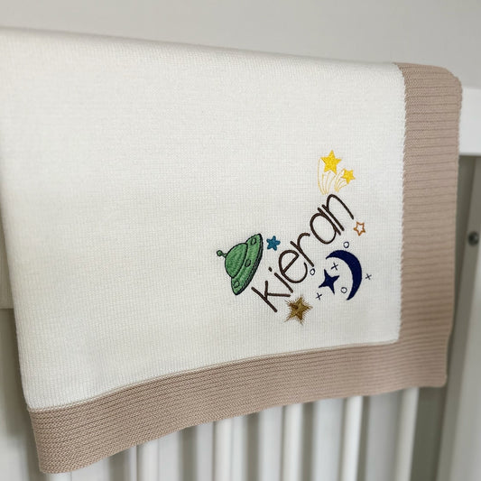 Knit Blanket with Border