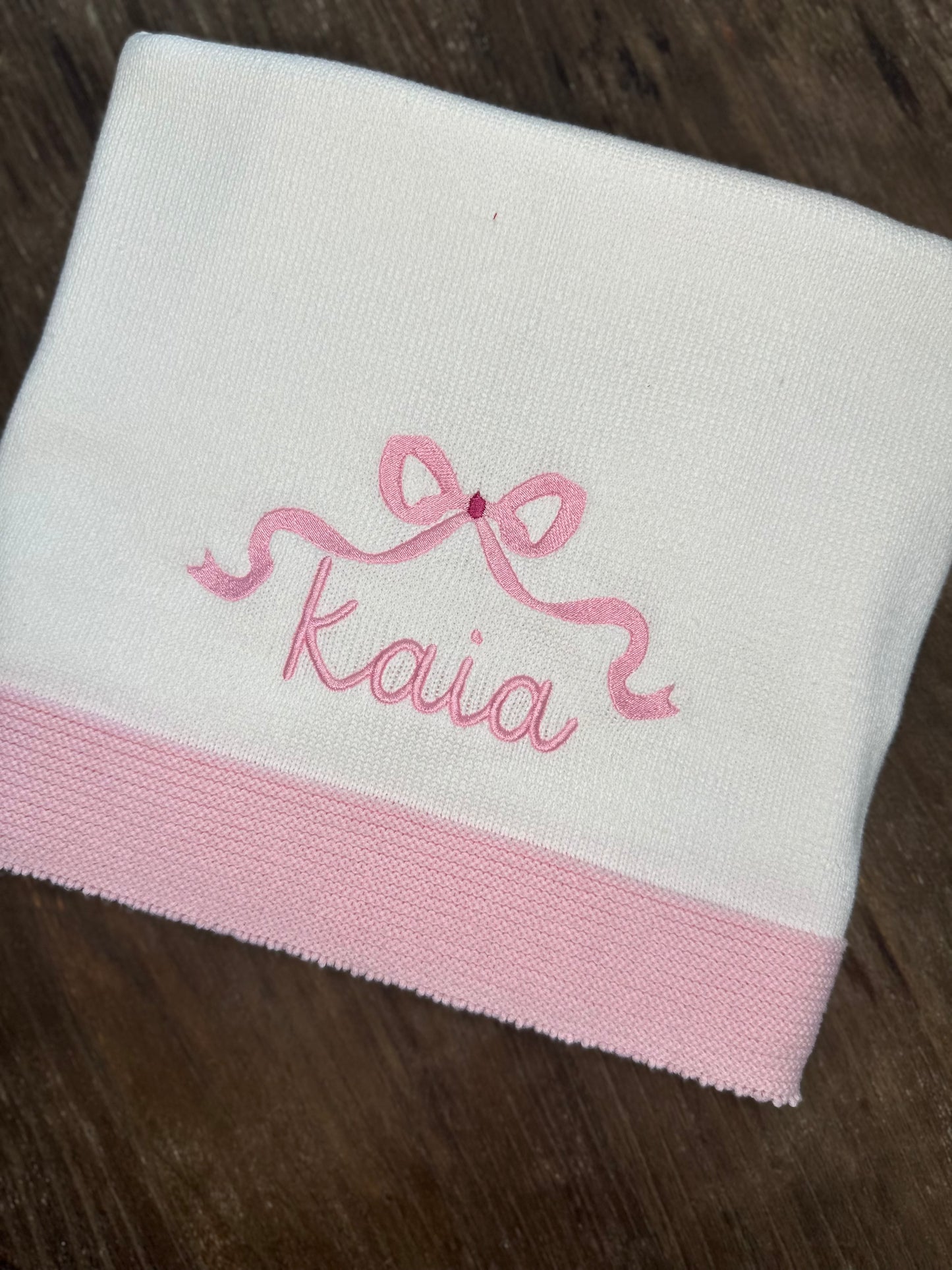 Knit Blanket with Border