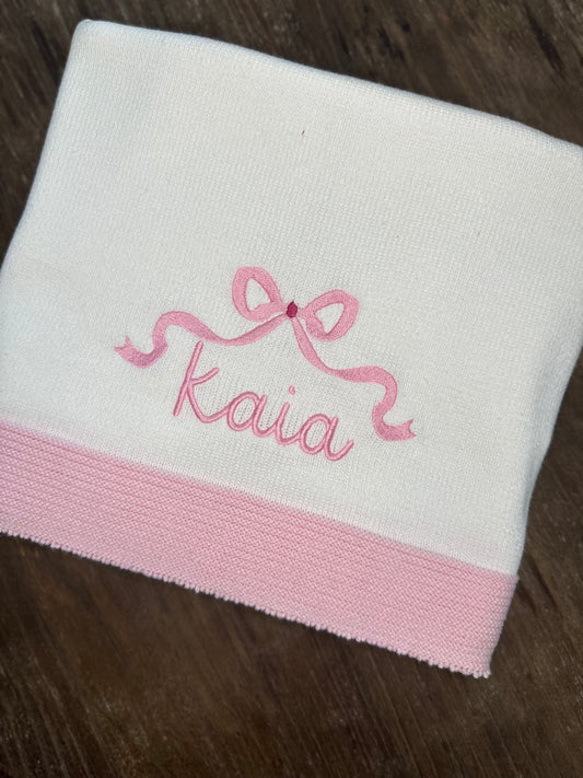 Knit Blanket with Border