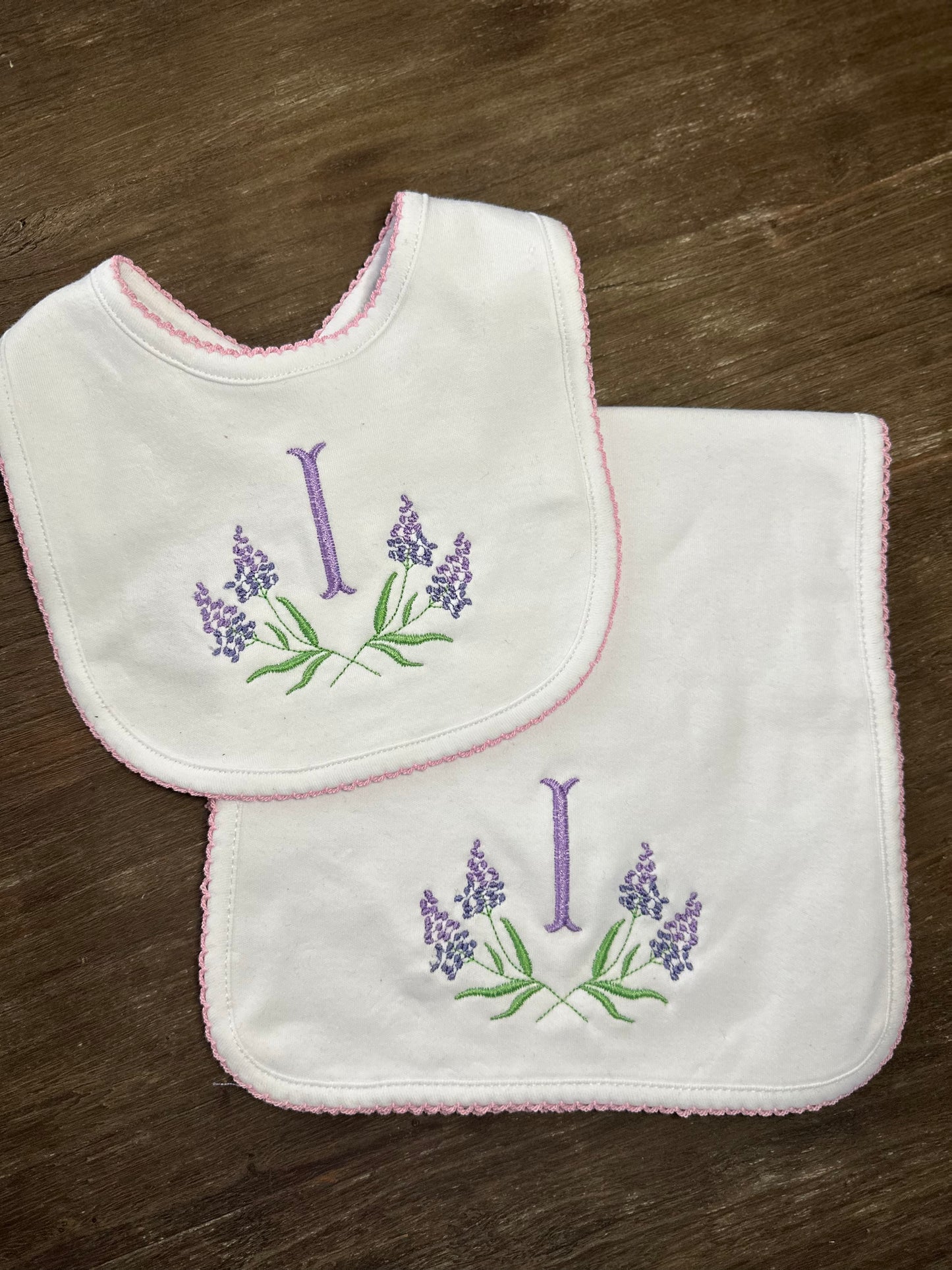 Picot Bib & Burp Cloth Bundle