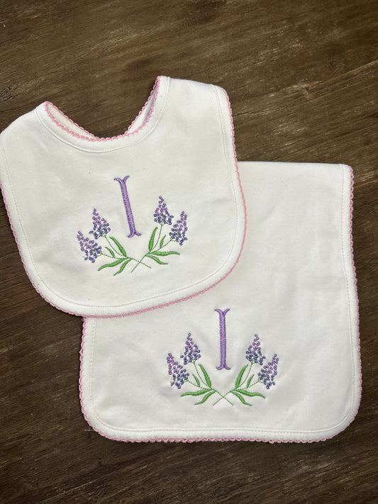 Picot Bib & Burp Cloth Bundle
