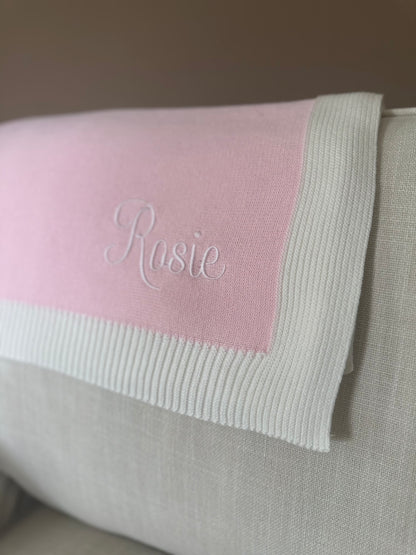 Knit Blanket with Border