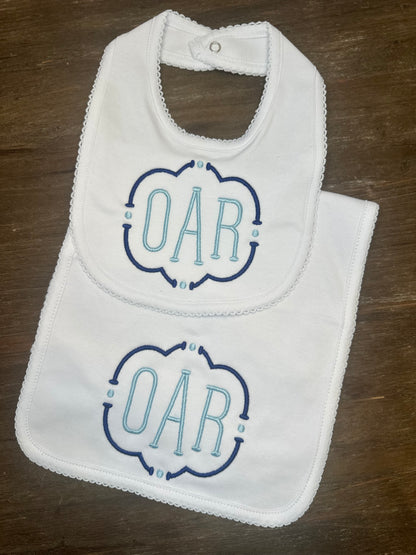 Picot Bib & Burp Cloth Bundle