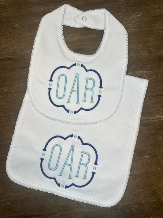 Picot Bib & Burp Cloth Bundle