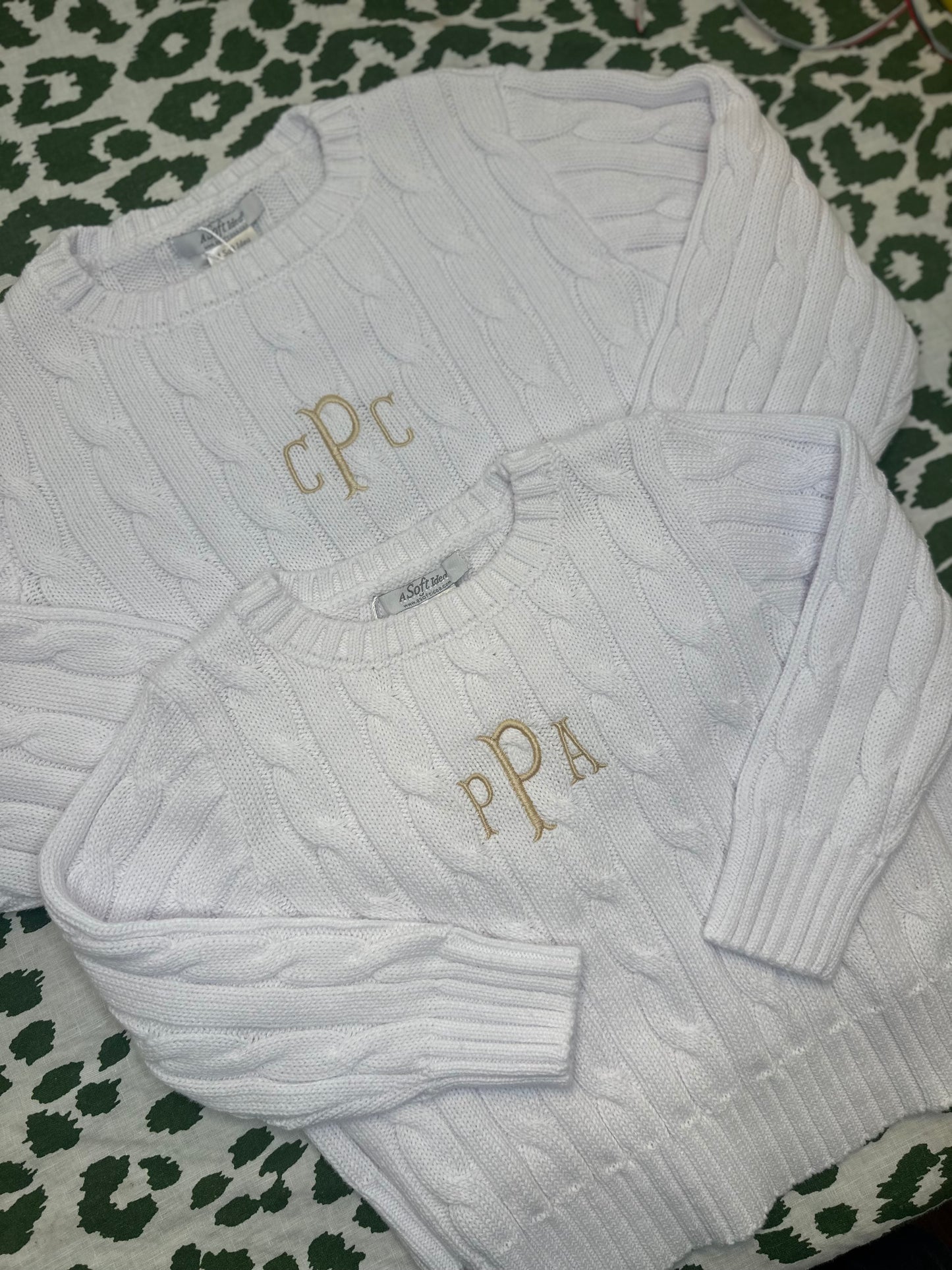 Cable Crewneck Sweater