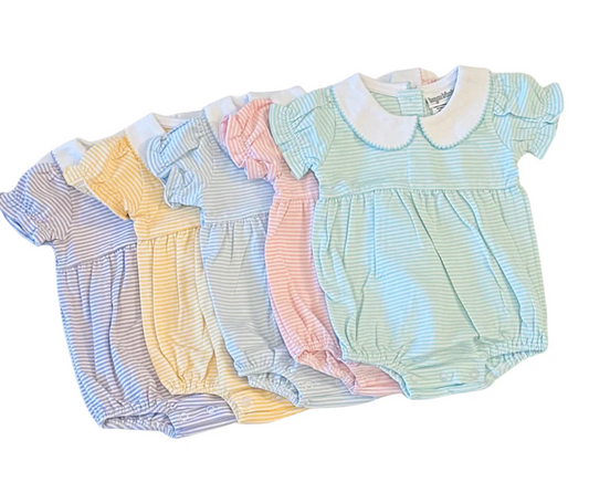 Stripe Bubble with Peter Pan Collar