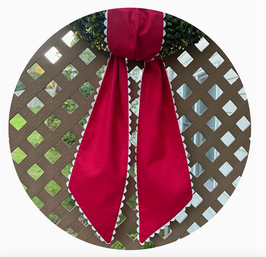 Linen Wreath Sash with Trim