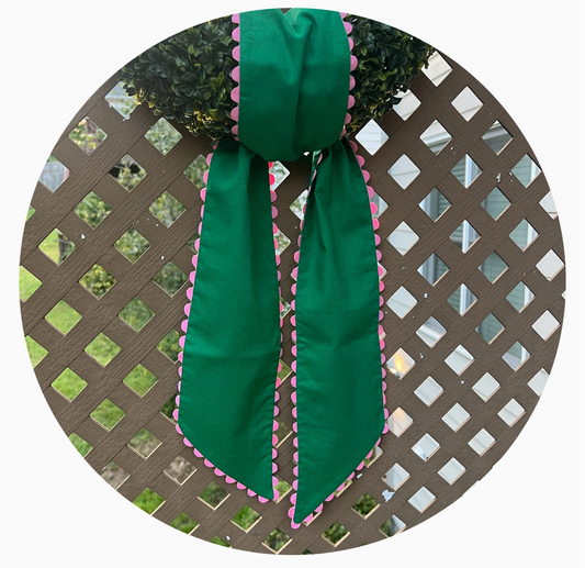 Linen Wreath Sash with Trim