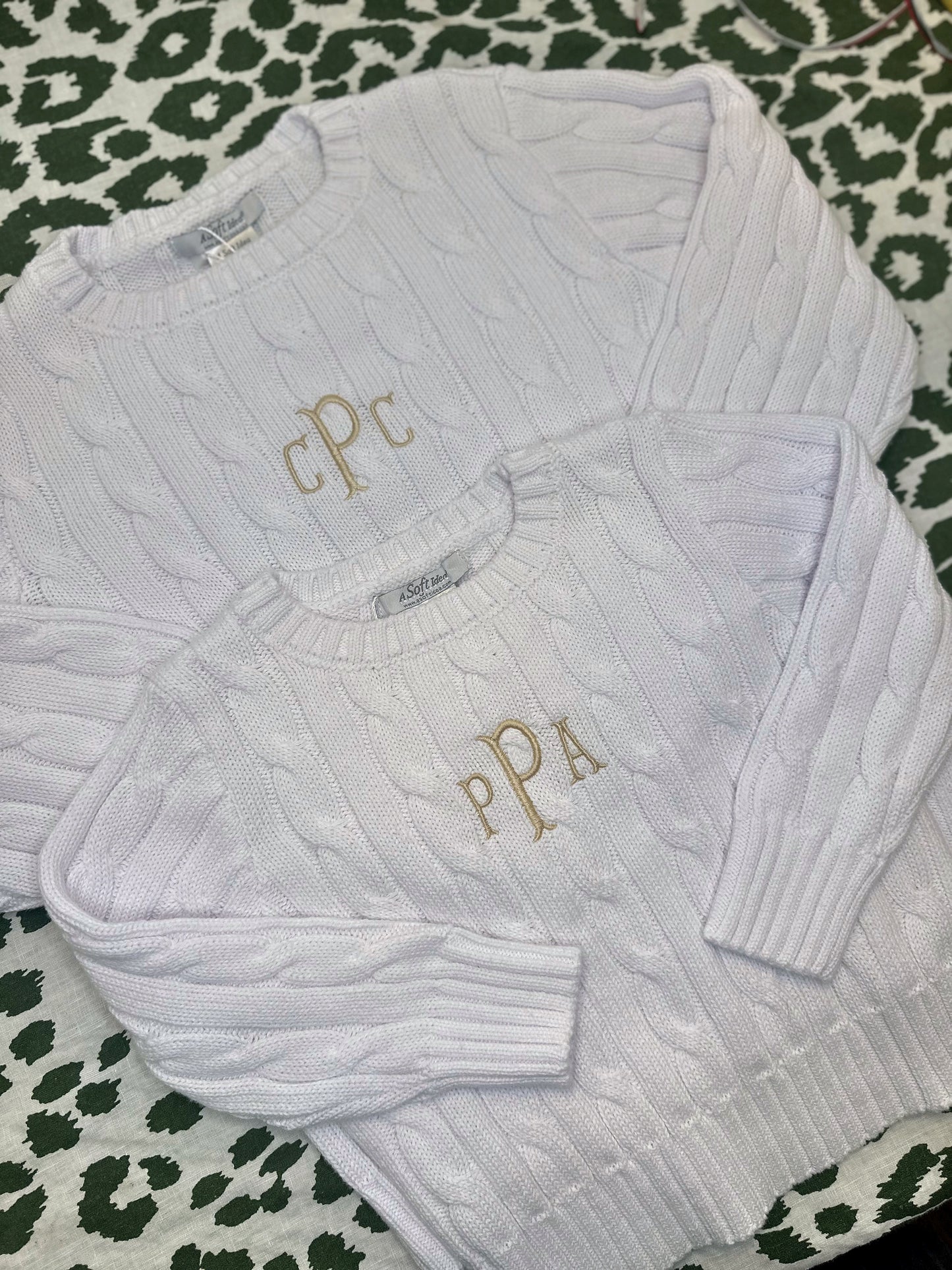 Cable Crewneck Sweater